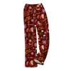 Women's Flannel Pajama Pants Christmas Print Loose Fit Sleep Pants