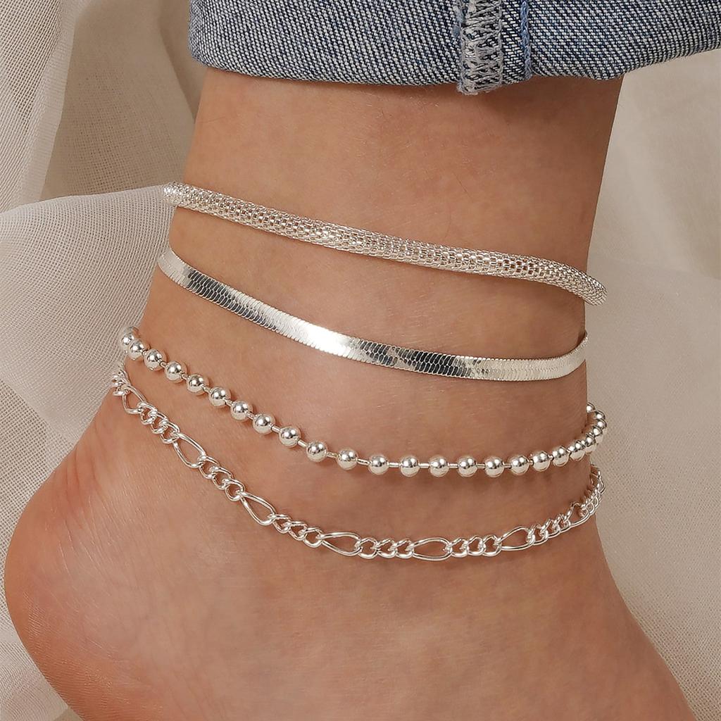 Minimalist Style Silver Sexy Personality Women's Chain Feet Chain Copper Plated Silver Hypoallergenic Girl Chain Feet Chain