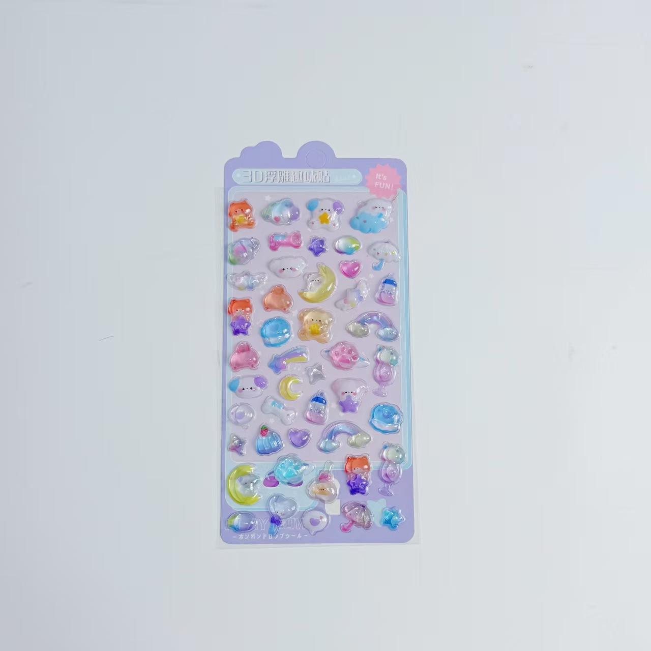

Funny Sweet 3D Relief Sticker DIY Diary Decor Journaling Stationery Cute Stickers Gifts for Children Girls and Boys