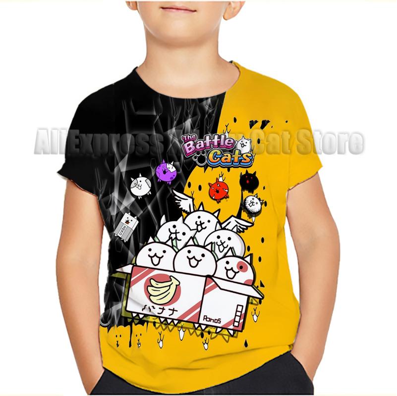 Game The Battle Cats T Shirt Banban Garden O-Neck Tshirt Cartoon Tops Tees Children Anime T-shirt Summer Clothes Camiseta