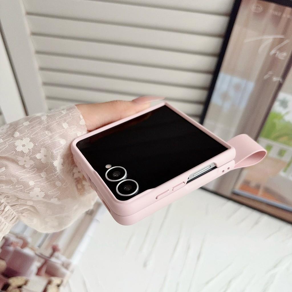 Etui na telefon w stylu torebki z paskiem na nadgarstek dla Samsung Galaxy Z Flip 8 7 FE 6 4 3 Flip8 Flip7 Flip6 Odporne na wstrząsy Twarda Osłona Ochronna