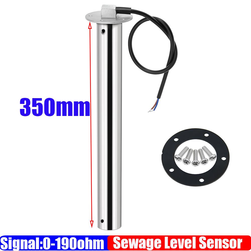 0-190ohm 52mm Holding Tank Gauge with Flash Alarm 150~550mm Sewage Level Sensor HTG Waste Level Meter Waterproof Car Boat