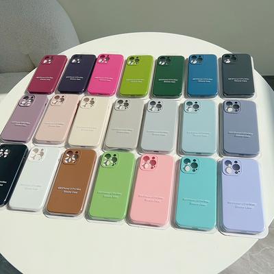 Πολυτελής θήκη υγρής σιλικόνης για iPhone 15 14 13 12 11 Pro Max ανθεκτικό στους κραδασμούς μαλακό κάλυμμα για 14 15 αξεσουάρ τηλεφώνου Plus