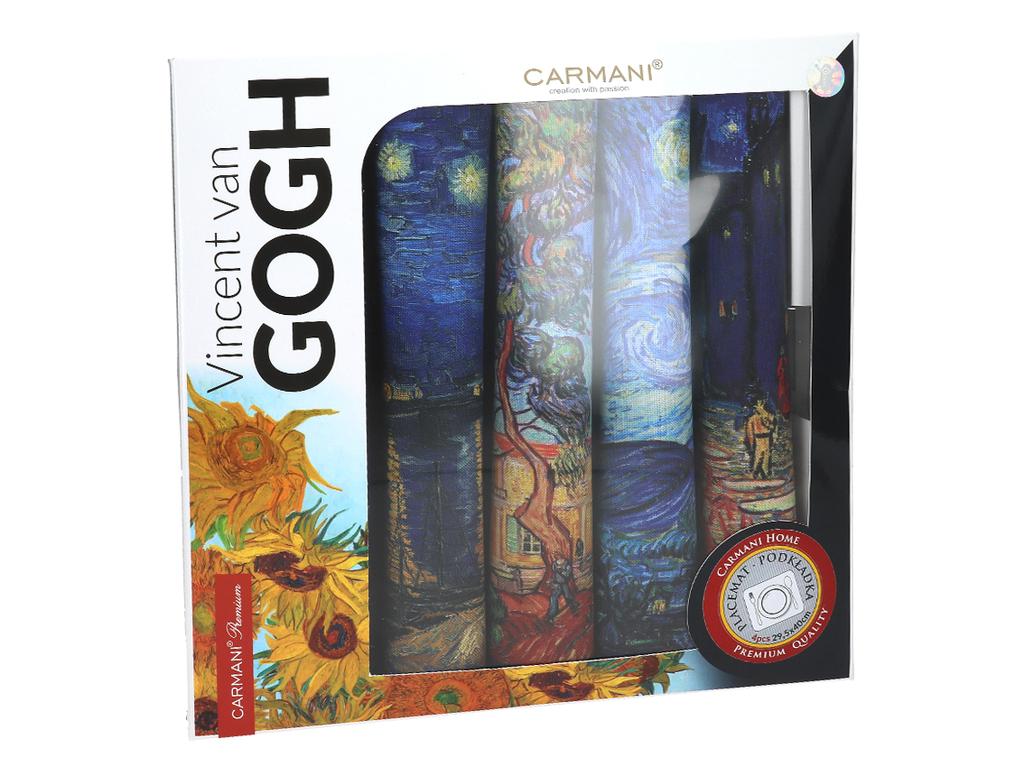 Komplet 4 Szt Podkładki Na Stół Maty Van Gogh Carmani Zestaw Prezent