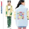 Toothpick Pills and Friends [Childlike Heart Full of Graffiti] Girl's Full Seal Cotton Berber Fleece Double-sided Wear Vest