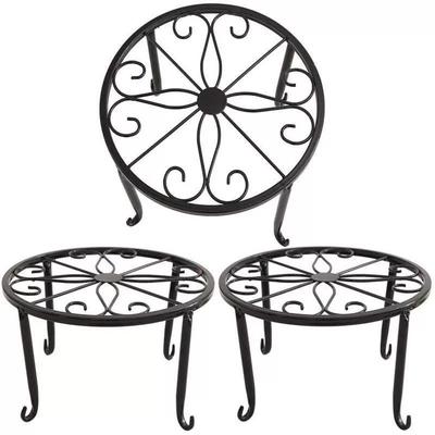 Plant Flower Stand Balcony Home Decoration Stand Retro Wrought Iron Potted Plant Standing Flower Pot Shelf Display Stand Garden LS