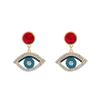 Devil's Eye Drip Oil Alloy Earrings: Trendsetting European & American Street Style