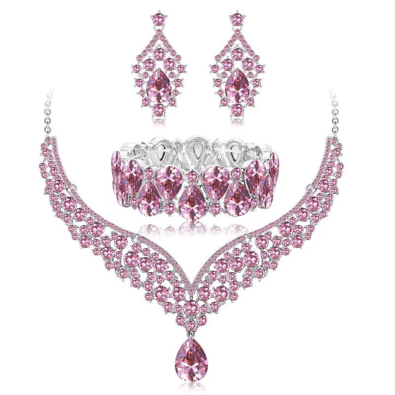 Ladies Wedding Banquet Dress Necklace Earrings Bracelet Jewelry Fashion Jewelry Set