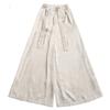 Summer Solid-color Ice Silk Wide-leg Pants, Casual Straight-leg Pants For Middle-aged Children