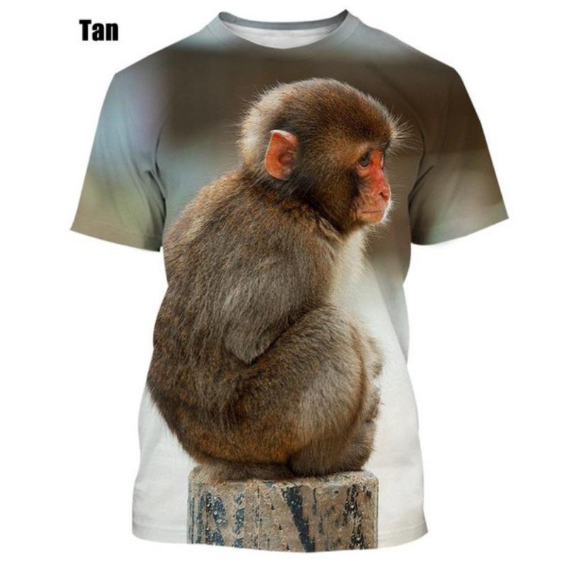 

Чоловіча повсякденна футболка з короткими рукавами з принтом маленької мавпочки Чоловіча футболка L