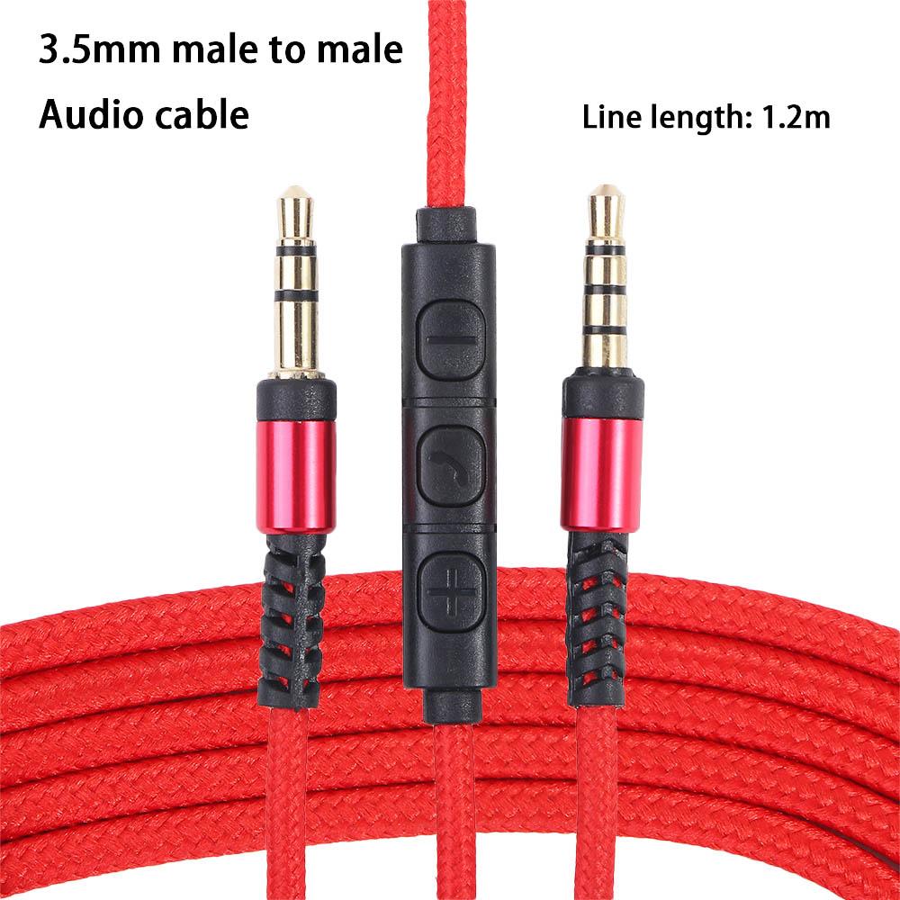 Cord Volume control Speaker Line Nylon Braid Aux Cable Audio Wire Car Aux Cord Audio Cable