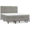 Vidaxl Letto Continentale Con Materasso, Grigio Chiaro, 160X200Cm, Velluto