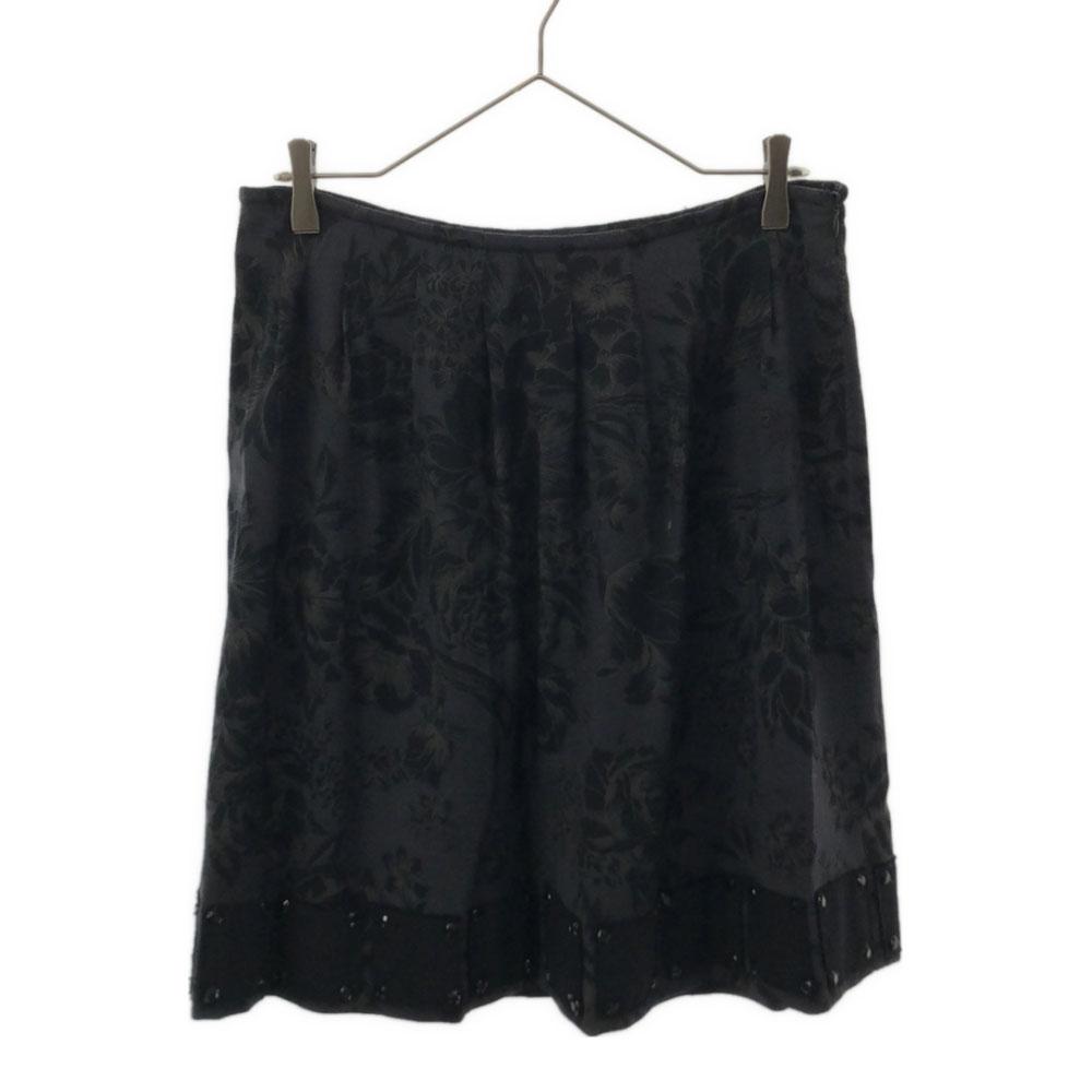 Etro Made In Italy Floral Beaded Decoration Midi Length Tack Flare Skirt Women Used