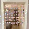 1 Set Divider String Lovely Hanging Ornaments Girls Room Decor Tassel Curtain Romantic Heart Shaped Pink Bow Curtain Decor