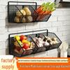 Wall-Mounted Multi-Functional Kitchen & Bathroom Storage Basket for Scallions, Ginger, Garlic, and More