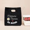 Beste Nanny der Welt Aufdruck Lunchtasche Tragbar Isoliert Canvas Kühltasche Bento Tasche Thermisch Lebensmittelaufbewahrungstaschen Geschenk für Nounou