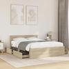 VidaXL Bed Frame with Headboard Sonoma Oak 120x190 Cm, Bedroom Furniture, Double Bed, Slatted Base, Bed, Frame 3295606