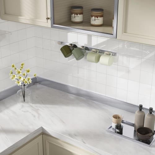 VEELIKE Stainless Steel Masking Tape, Metallic Tape with a Lustrous Silver Lustre, Aluminum Look Remake Sheet, Wide 10cm x 10m, Mini Size, Wallpaper S