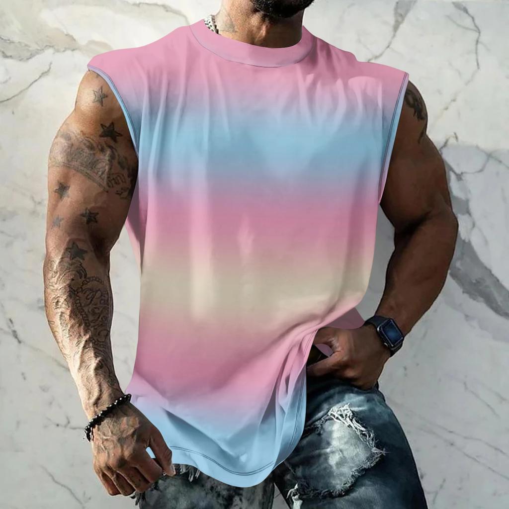 Men Sleeveless Tank Top Muscle Shirt Casual Loose Fit Basic Plain Undershirt Summer Sportswear Workout Gym Vest