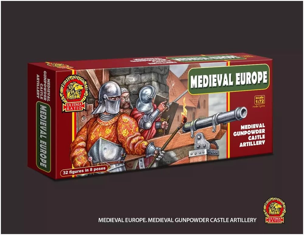 Ultimatio Scale Medieval European Artillery Plastic Model Kit 24 RU72009 1/72 (8 Poses, Figures)