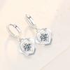 925 silver new women's fashion jewelry high quality blue pink crystal zircon simple heart-shaped earrings