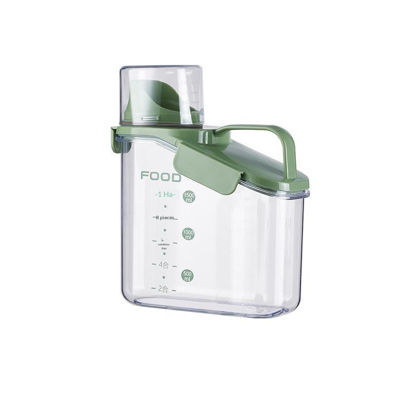Transparent Plastic Airtight Food Storage Jars with Lids & Measuring Cups Ideal for Baking Ingredients Pantry Kitchen Sorting