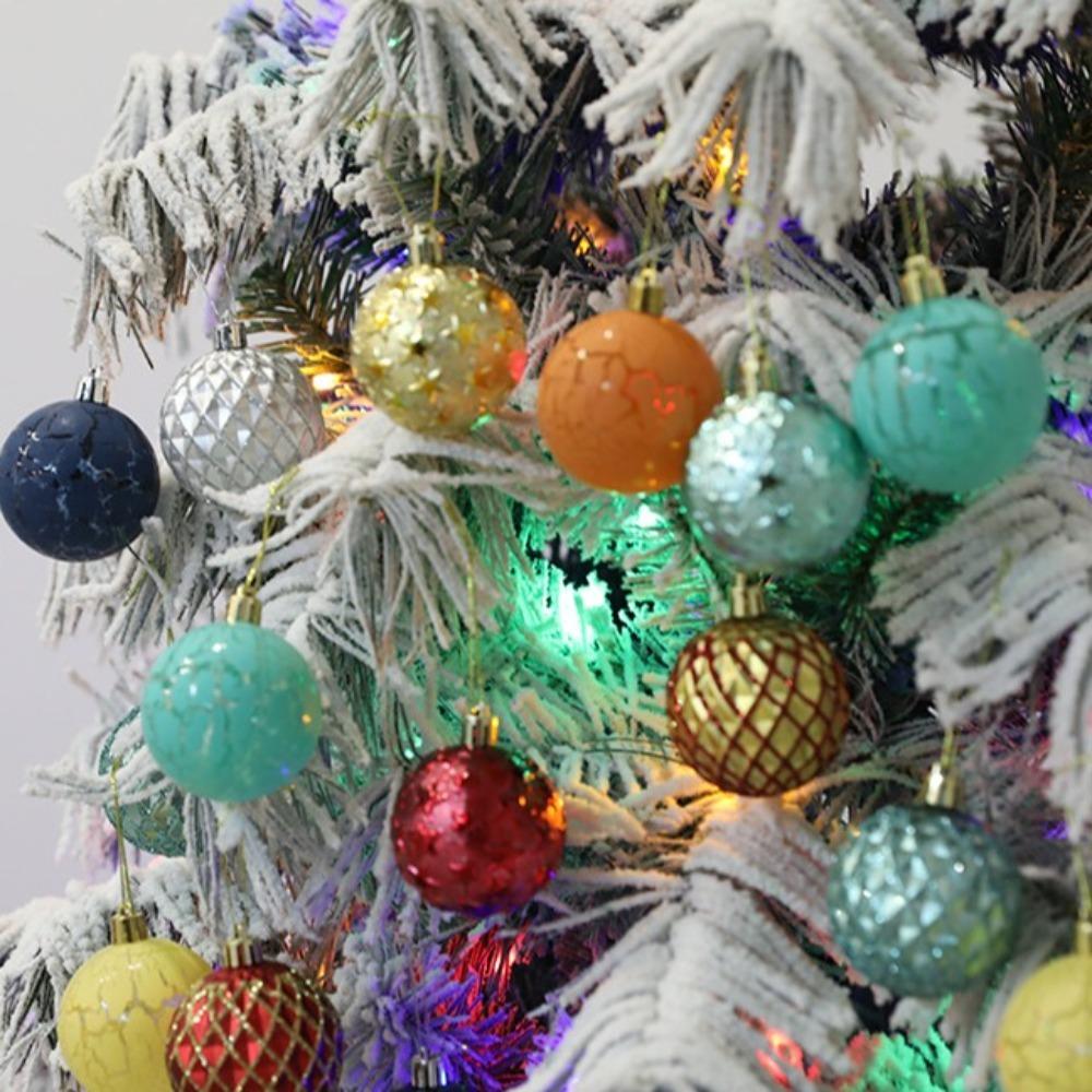 12Pcs/Box Plastic Christmas Gifts Boxes Pendant DIY Crafts Painted Christmas Decorations