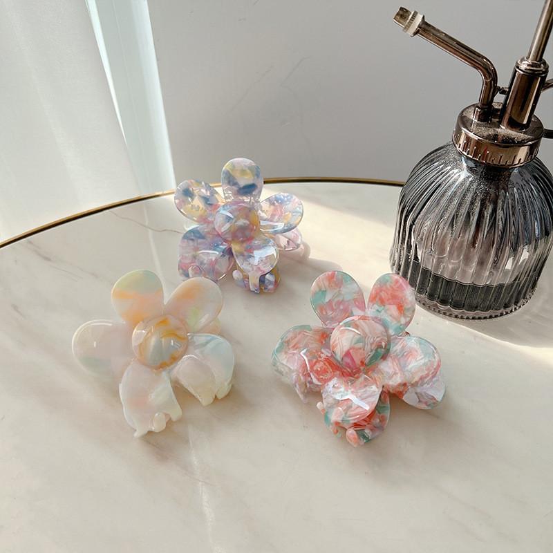 Elegant Korean Style Floral Hair Claw Clip Handmade Acetate Accessory For Women