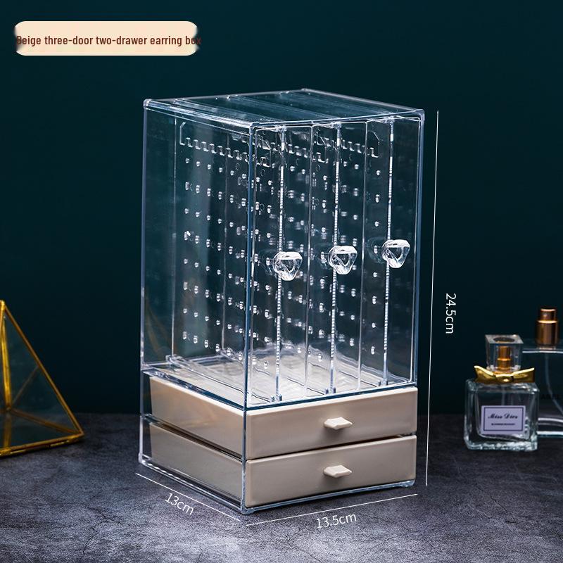 

Акрилова пилозахищена підставка для ювелірних виробів з шухлядами - Коробка для зберігання намист та сережок