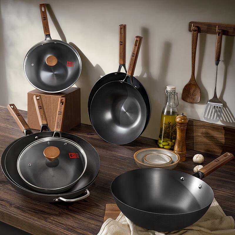 KOBACH 28cm Triple Rust-Proof Deep Nitrogen Iron Wok