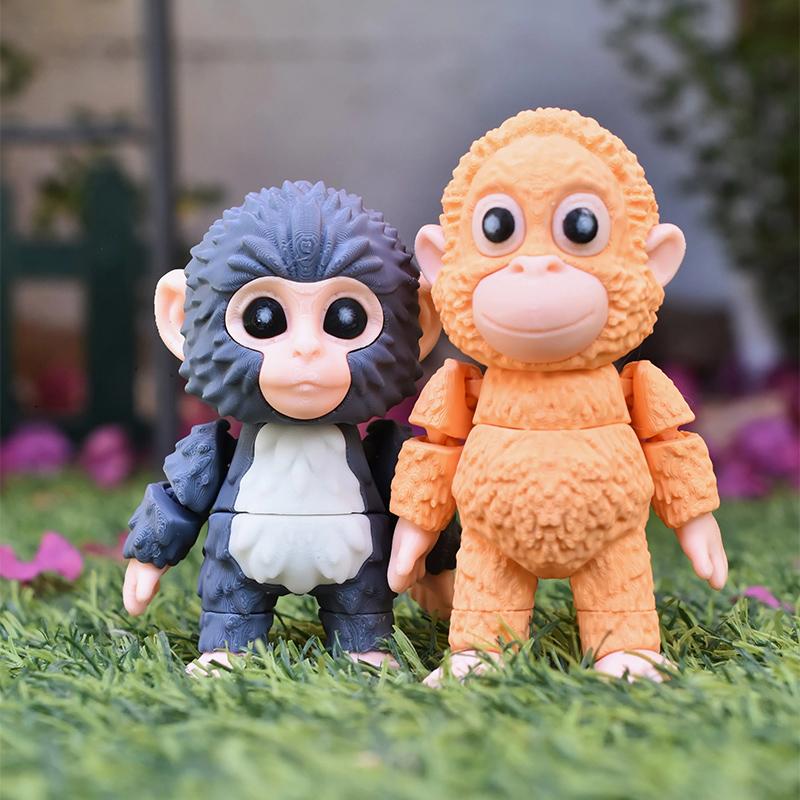 3d Printed Protect Punch The Monkey Sculptures & Figurines Orangutan Doll Pendant Boxing Monkey Bag Keychain Home Decor Items