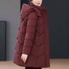 Middle Age Winter Long Coat Female Plus Size Parkas Hooded Elegant Thick Warm Woman Jackets