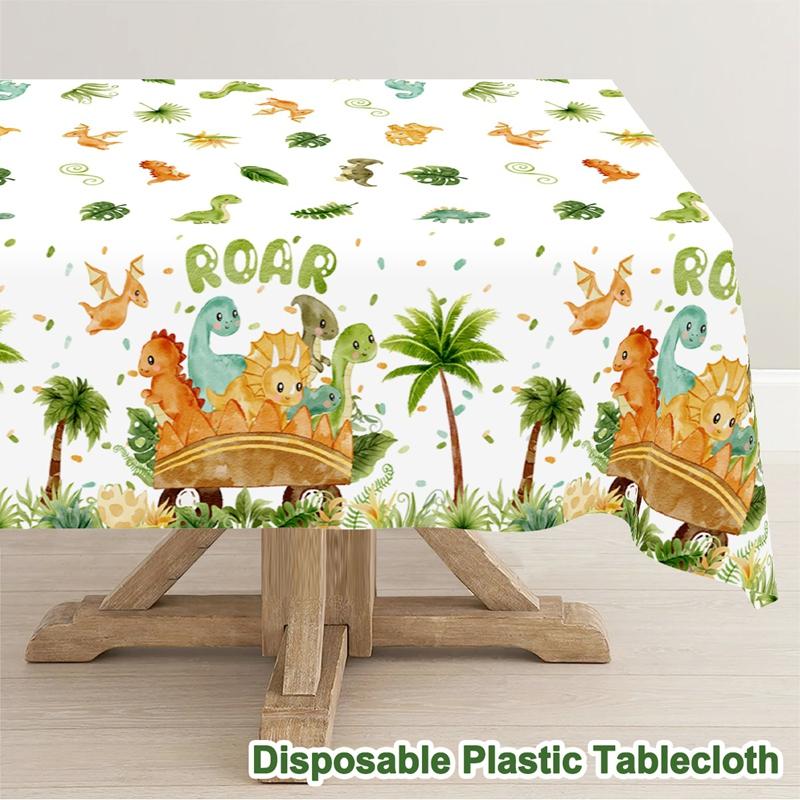 Dinosaur Birthday Disposable Tablecloth 1st Birthday Party Decoration Kids Baby Shower Jungle Dino Party Table Cover Supplies