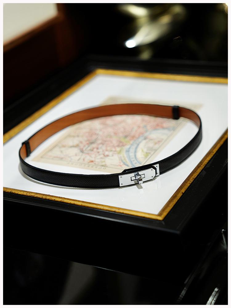 Curea de damă din piele Eo/wift piele de vițel, curea reglabilă pentru damă fără găuri, temperament versatil