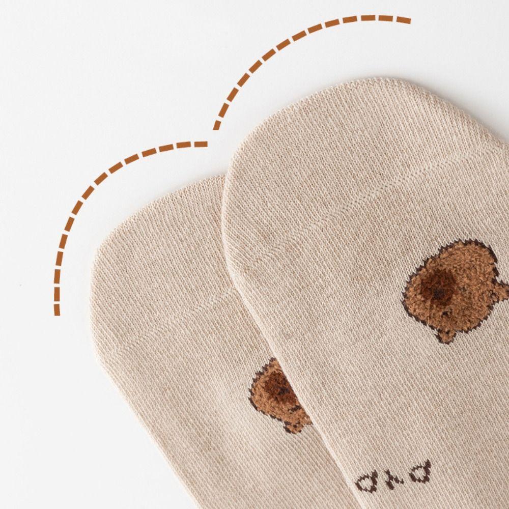 Cartoon Baby Cotton Socks Breathable Kapibara Hosiery Anti-slip Kids Capybara Socks  2-15 Years