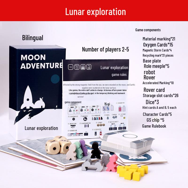 Cooperative Survival Card Game: Lunar Expedition (2-5 Players)