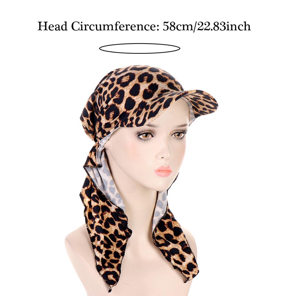 Trendy Print Muslim Hijab Caps With Brim Women Baseball Cap Wrap Head Ramadan Ladies Fashion Headwear Turban Bonnet