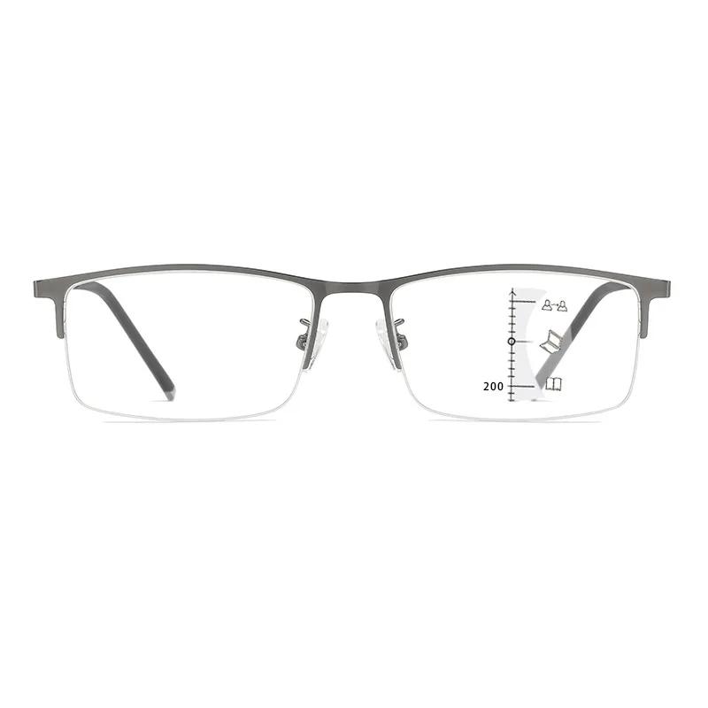 Vintage Progressive Multiofcal Presbyopia Glasses Fashion Trendy Bifocal Near Far Sight Eyewear Prescription Hyperopia +1.0+1.5