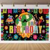 May 5th Mexican Festival Cactus Themed Banner Backdrop Colorful Flags Children Party Birthday Decoration Photography Backdrop