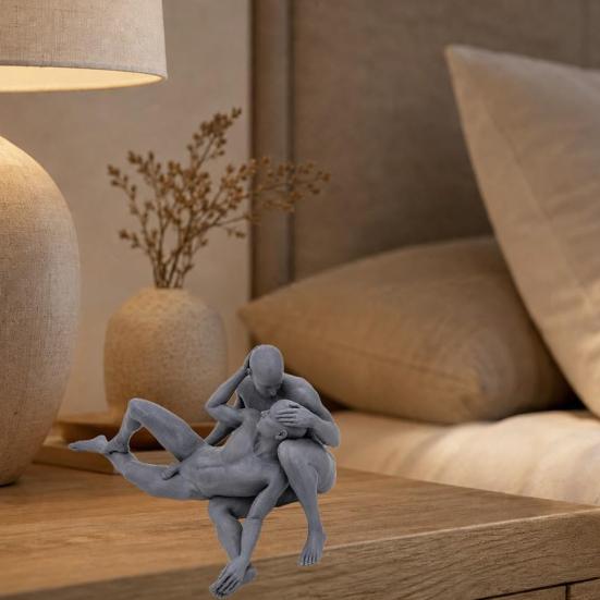 Nude Male Statue 3D Printed 2 Naked Men Figurine Minimalist Naked Body Sculpture for Modern Home Desktop Decor