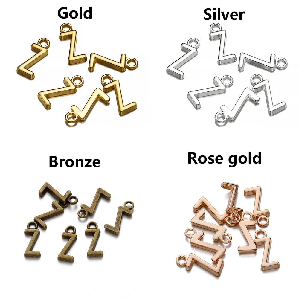 26-30Pcs 7X16 mm Alloy 26 Alphabet A-Z Letters Charms Pendants For DIY Bracelet Necklace Jewelry Making Supplies Accessories