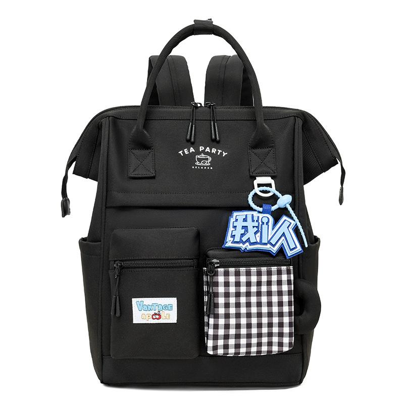 Schulranzen für Mittelschülerinnen Damenrucksack mit großem Fassungsvermögen Karorucksack Reiserucksack