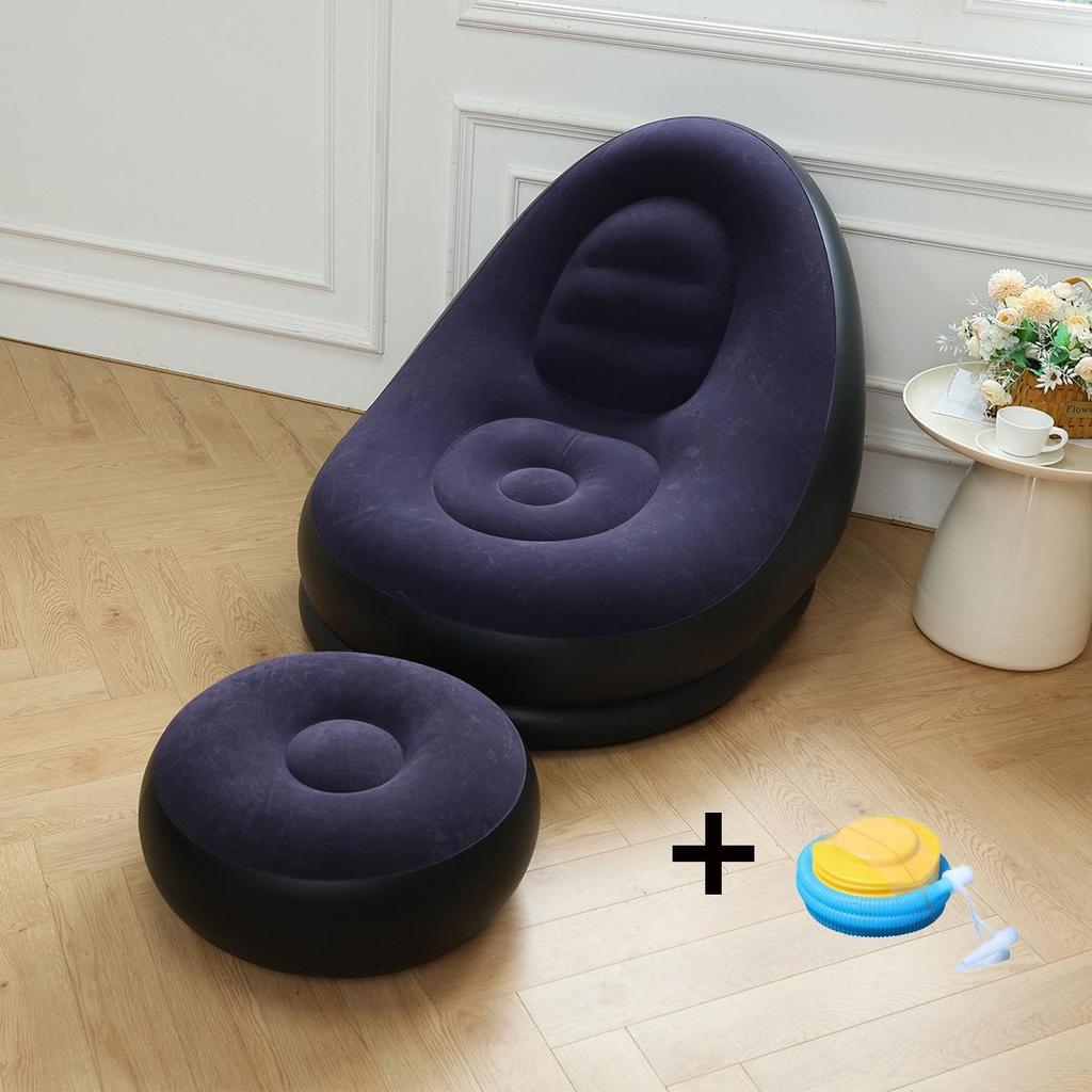 Przenośna, nadmuchiwana sofa z podnóżkiem - fotel wypoczynkowy dla dorosłych Cross-Border, składana, miękka konstrukcja, idealna do drzemki i relaksu.