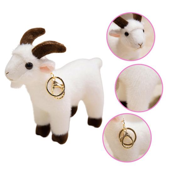 Portachiavi Peluche Capra Carina, Portachiavi Peluche Pecora Piccola, Ciondolo Morbido e Peloso per Borsa per Donne Ragazze, Accessorio Regalo per Zaino Borsa