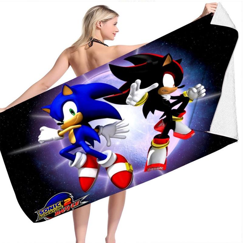 Sonic Beach Towel Microfiber Bath Towel For Kids And Adults Soft And Cozy With Eye-catching Design