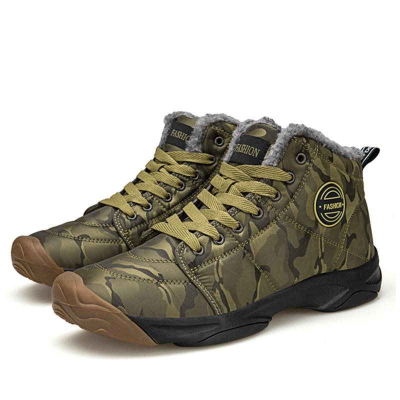 Men Ankle Boots Waterproof Winter Warm Plush Snow Boots Men Outdoor Sneaker Work Boots Male Quilted Boots Big Size 46 47