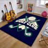 Golf Club Logo with Crossed Clubs Patterned Carpet, Non Slip Mat Suitable for Living Room and Bedroom Sofas