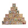 24 Pcs DIY Kraft Paper Christmas Advent Calendar Boxes Christmas Cardboard Number Boxes for Kids Adults School Office Xmas Holiday