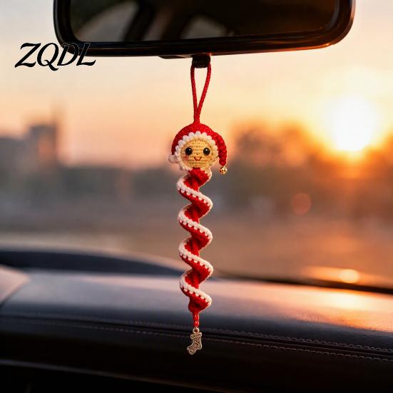 Regalo di Natale Fatto a Mano Bambola all'Uncinetto Ornamento a Spirale Kit Fai da Te, Set Artigianale Festivo con Modello Pupazzo di Neve Filato Morbido, Perline, Decorazione per Albero da Appendere alla Finestra