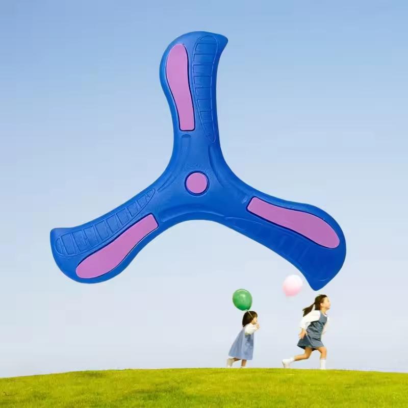Kids Soft Foam 3-Blade Boomerang Cross Shape Outdoor Toy Flying Disc Adult-Kids Interactive Sports Toy Puzzle Stress Relief Gift